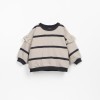 Beige gestreepte sweater - Striped jersey sweat so-so - maat 68 (Geboortelijst Maysa E.)